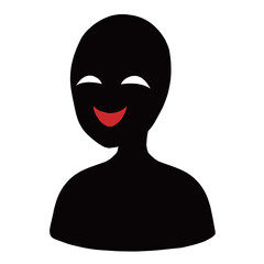 悪人イメージのシルエットの人物アイコンイラスト素材