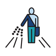 Filled Line SPREADING SEEDS design vector icon design vector line icon svg