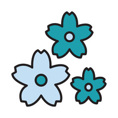 Filled Line SAKURA FLOWER design vector icon design vector line icon svg