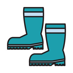 Filled Line GARDENING BOOTS design vector icon design vector line icon svg