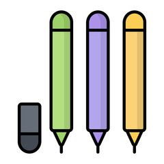 Makeup Pencil Line Color Icon