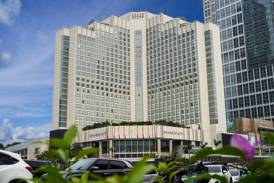 Jakarta, Indonesia, November 9, 2022: Grand Hyatt Jakarta is a luxury 5-star hotel in downtown Jakarta, next to Plaza Indonesia and the business district.