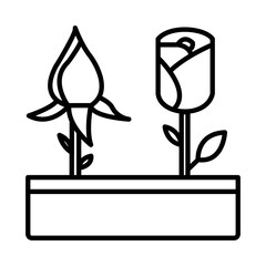 ROSE FLOWERS design vector icon design vector line icon svg