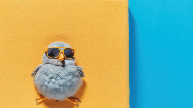 cute grey parrot sleeping  on bed beside pool, Generative Ai