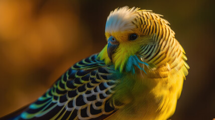 Budgerigar in beautiful colors created with Generative AI technology