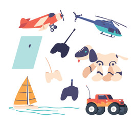 Fun And Interactive Toys. Plane, Helicopter, Robot Dog, Boat And Truck Offer Exciting Play Experiences. Wireless Control