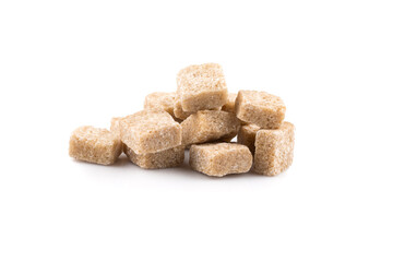 brown sugar cubes isolated