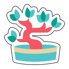 Sticker BONSAI design vector icon design vector line icon svg