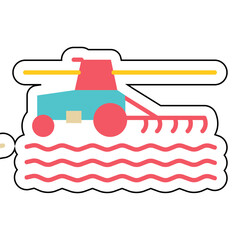 Sticker CHISEL PLOW TRUCK design vector icon design vector line icon svg