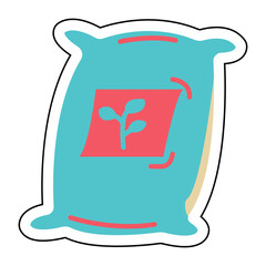 Sticker FERTILIZER design vector icon design vector line icon svg