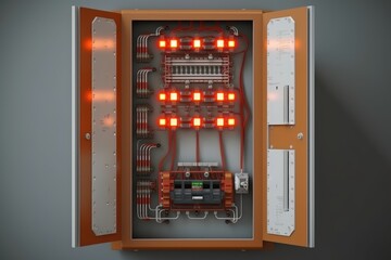 3d render electrical panel Generative AI
