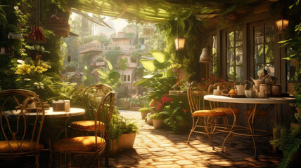 Fototapeta premium beautiful backyard in the spring created with Generative AI technology