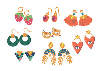 Stylish And Versatile Earrings Set, Perfect For Any Occasion. Features A Variety Of Designs, Shapes, And Sizes