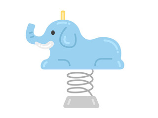 公園にある、象のスプリング遊具のイラスト