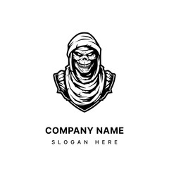 creepy mummy hand drawn logo design illustration Generative AI