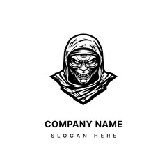Embrace the macabre with this chilling mummy hand drawn logo design illustration. Bring a touch of horror to your projects, from gaming to apparel, with this spine tingling artwork. Generative AI