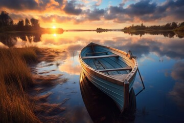 sunset_on_the_lake_with_boat