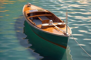 Obraz premium boat_with_a_wooden_cabin_docked