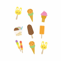 set of logo ice cream vector illustration
