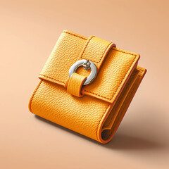 Women's purse made of leather isolated on white background. Attractive design and neatly sewn. Has a suitable color for women.
