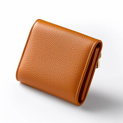 Naklejka premium Women's purse made of leather isolated on white background. Attractive design and neatly sewn. Has a suitable color for women. 