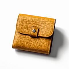 Women's purse made of leather isolated on white background. Attractive design and neatly sewn. Has a suitable color for women.
