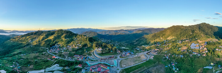 Beautiful aerial view of Kundasang Town.