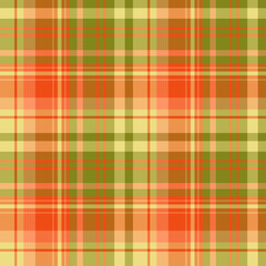 Seamless pattern in exciting yellow, orange and swamp green colors for plaid, fabric, textile, clothes, tablecloth and other things. Vector image.