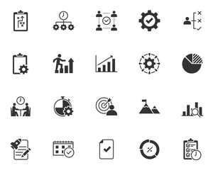 set of management icons, business, people, project