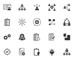 set of management icons, business, people, project