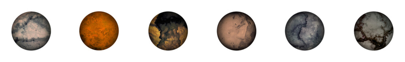 variety of planets on transparent background, isolated, extracted, png file © genioatrapado