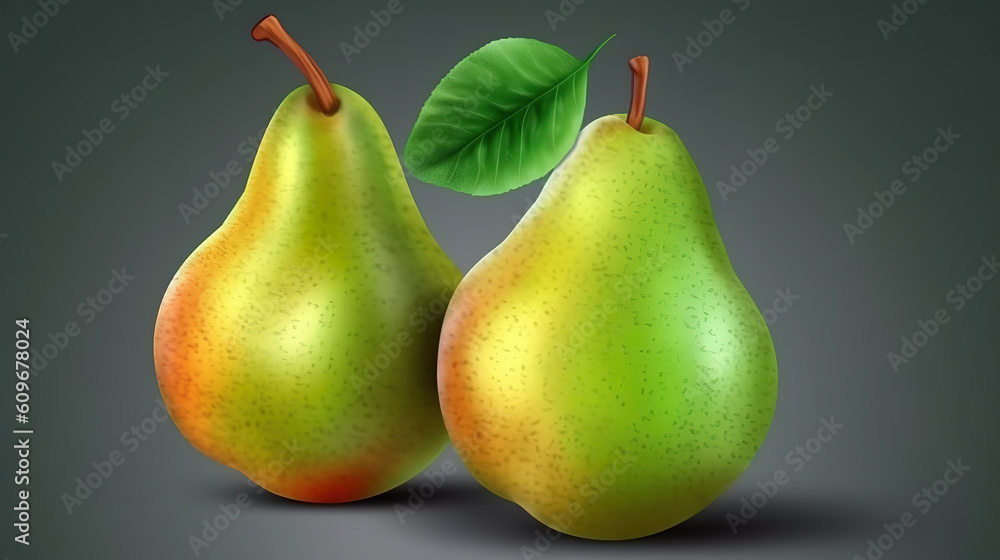 Poster pear isolated on , background. generative ai