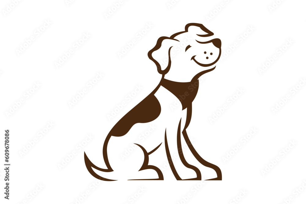 Poster dog logo design vector template