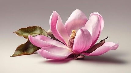 pink magnolia flowers. Generative Ai