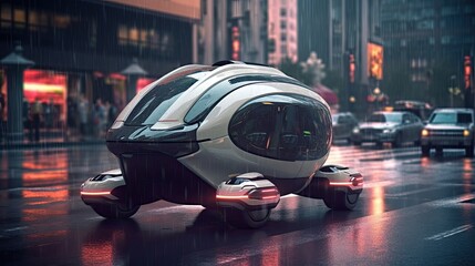 Conceptual design of a futuristic vehicle. Generative AI