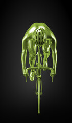 Silhouette of cyclist riding a bicycle, monochrome, 3d rendering, 3d illustration