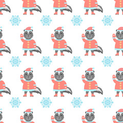 Seamless Pattern Abstract Elements Animal Skunk Wildlife Vector Design Style Background Illustration Texture For Prints Textiles, Clothing, Gift Wrap, Wallpaper, Pastel