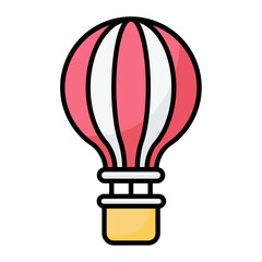 Air Baloon Line Color Icon