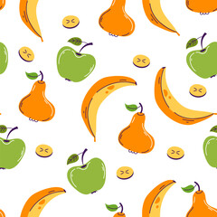 Fruit summer seamless pattern background concept. Vector design graphic illustration