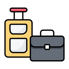 Luggage Line Color Icon