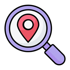 Search Location Line Color Icon