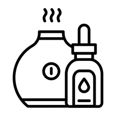 Aroma, Fragrance, Scent, Aromatic, Aromatherapy, Essential oils, Pleasant smell Icon lineal