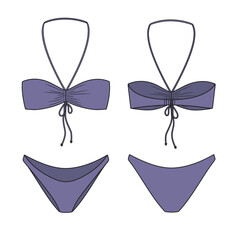 Scrunch Bandeau Bikini Illustration