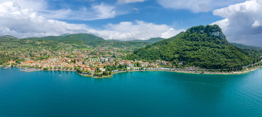 Landscape with Garda town, Garda Lake, Italy