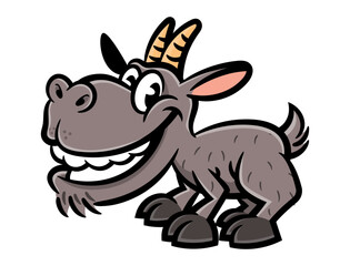 Funny Brown Goat cartoon characters. Best for sticker, logo, and mascot with eid al adha themes