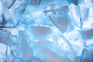 Close-up crushed Ice background. top view