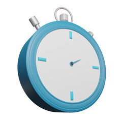 Stopwatch 3d illustration with transparent background