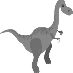 Cute prehistoric wild beast dino. Cartoon dinosaur character in flat style. Ancient animal of the Jurassic period. Isolated vector image on a white background.