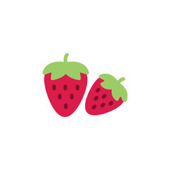 strawberry vector icon flat style. perfect use for logo, presentation, website, and more. simple modern icon design flat style