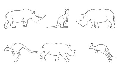 set of wildlife animals